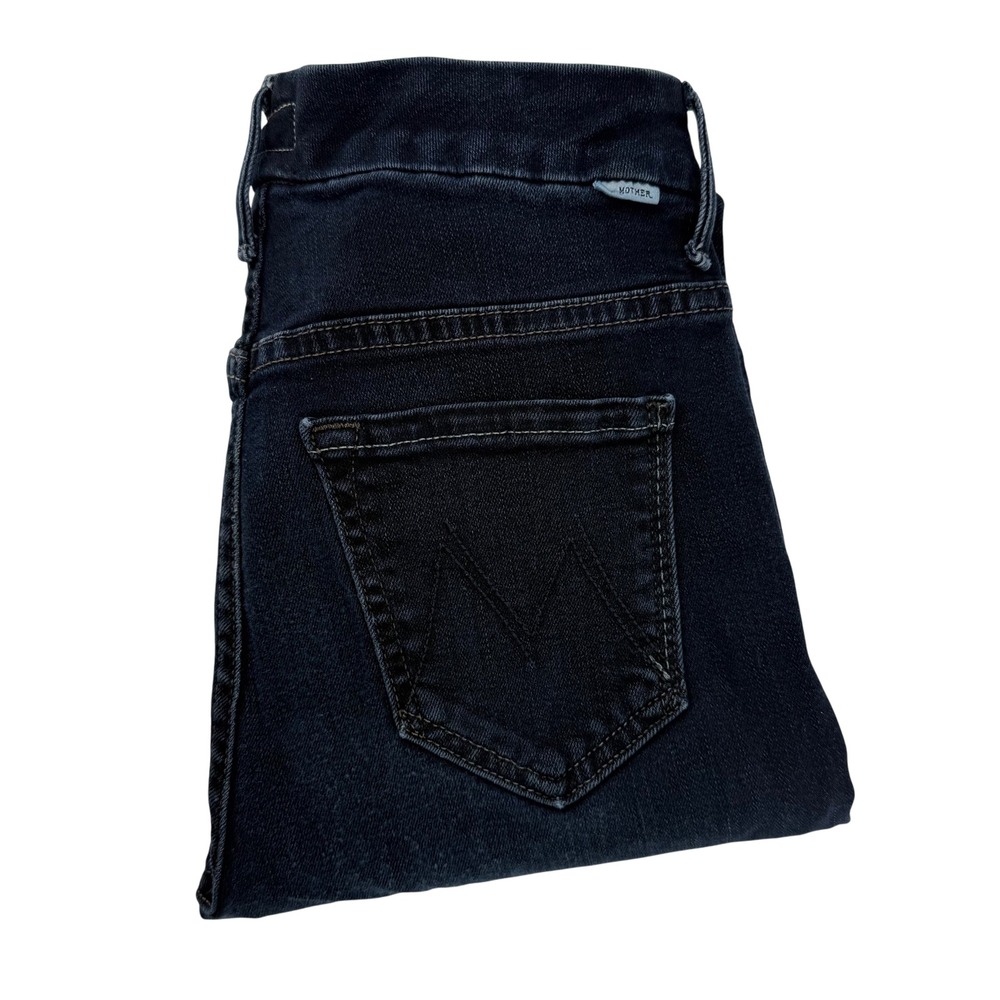 MOTHER High Waisted Ankle Fray Skinny Jeans Last Call Women's Size 25 Dark Wash‎